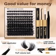 thumbnail image 4 of SENLINK 2027 NEW Eyelash Extension Kit Thick Lash Clusters Kit 10-18mm Volume Clusters Lashes 180D Individual Eyelashes Kit with Lash Bond, Lash Remover, Lash Applicator DIY Lash Extension by SENLINK, 4 of 7