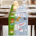 thumbnail image 3 of Table Runners 70 Inches Long Dress Scarves, Easter Bunny Farmhouse Coffee/Dining/Kitchen Table Decor, Holiday Table Runner, Spring Easter Eggs Floral Blue Woodn 13x70 Inch, 3 of 9