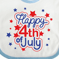 thumbnail image 4 of Inktastic Happy 4th of July in Red and Blue with Stars Boys or Girls Baby Bib, 4 of 4