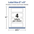 thumbnail image 6 of Avery Matte Clear Rectangle Labels, 2" x 6", 40 Total, 6 of 10