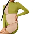 thumbnail image 1 of Pompotops Femmes Robe de Mode Manches Longues Col Haut Couleur Bloquant Robe Skinny, 1 of 9