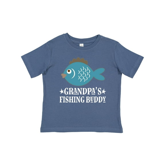 Inktastic Grandpa's Fishing Buddy Little Fisher Boys or Girls Baby T-Shirt