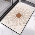 thumbnail image 3 of Colorful Boho Bathroom Rug with Retro Sun Design - Non-Slip, Half Circle, Water Absorbent Fiber, Semi Round Rainbow Bath Mat, Perfect for Any Shower Room, 20x32 inch, 3 of 5