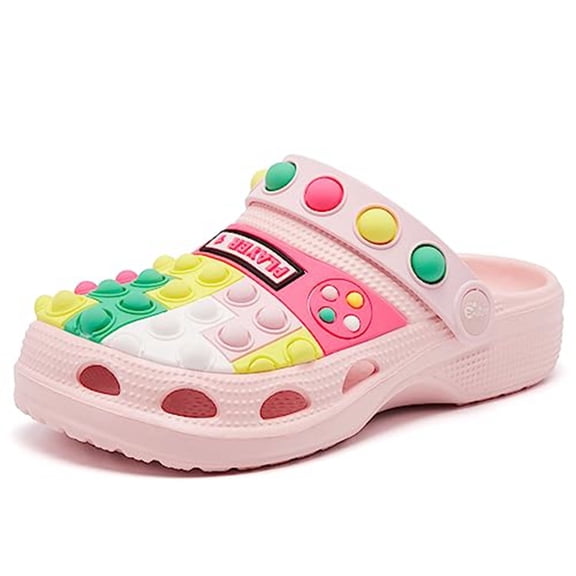Kids Clogs Boys Girls Garden Shoes Slip on Kids Slides Sandals Funny Lightweight Beach Slippers