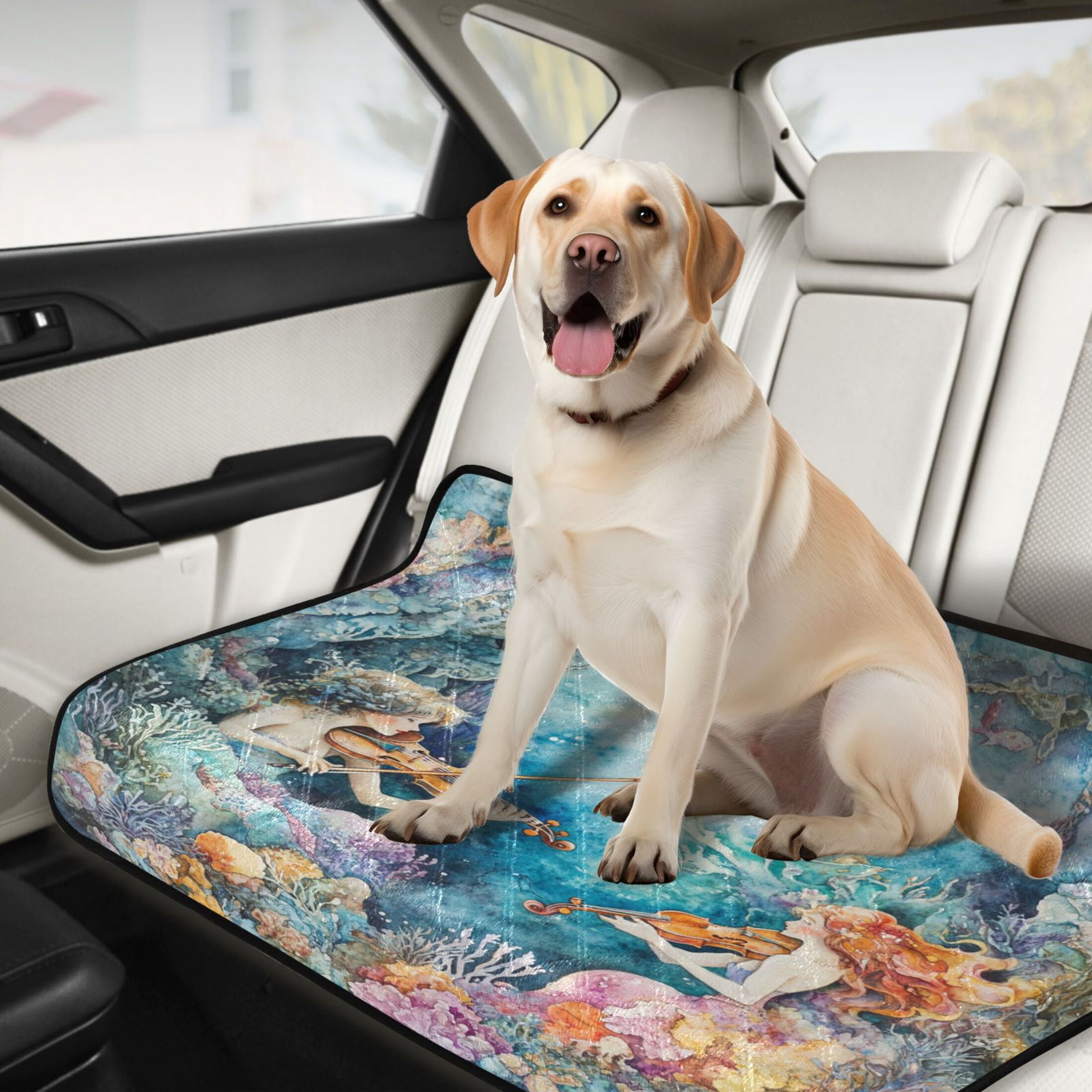 Qxltty The Mermaid Plays Music Cat litter Pads Pet Set of 3 Diaper Mats Center Anti-leakage Layer Absorbent Soft and Comfortable