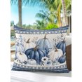 thumbnail image 6 of Outdoor Pillows Waterproof, Blue Pumpkins Fall Bedding Throw Pillows with Insert for Couch Sofa Bed, Thanksgiving Autumn Eucalyptus Flowers 16x16 Inch Pillowcases Decorative Patio Pillow Set of 1, 6 of 8