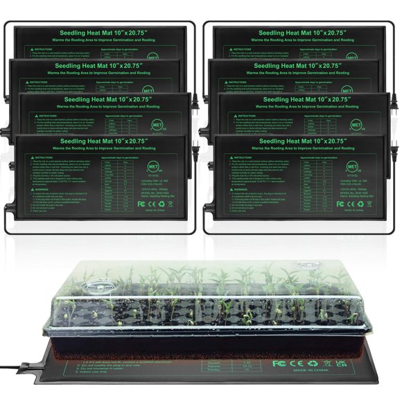 Alfombrilla térmica Seedling HYDGOOHO, paquete de 8 unidades, 25 x 52,7 cm, impermeable