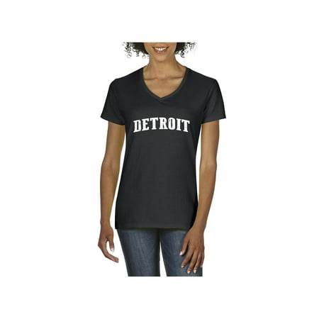 Detroit Michigan Women V-Neck T-Shirt