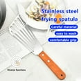 thumbnail image 2 of Toystoory Mango de espátula para freír Utensilios de cocina con fugas Antideslizante Acero inoxidable Alimentos fritos Cocina Colgando Parrilla flexible Cocina y Comedor 1 pieza Toystoory HA009892-01, 2 of 6