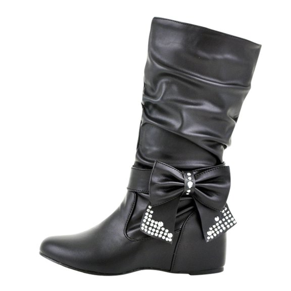 Oyedens Butterfly Rhinestones Mid Calf Boots for Women Fashion Slouch Winter Fall Women's Short Boots