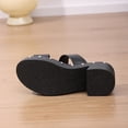 thumbnail image 6 of BRGZLK Women's Open Toe Sandals Fashion Casual Studded Design Outerwear Versatile Flip-Flop Summer Novel Round Toe Flat Slip-On Sandals for Party Wedding Black 8.5, 6 of 8