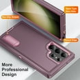 thumbnail image 4 of Allytech Rugged Case Compatible with Samsung Galaxy S22 Ultra with Hidden Kickstand, [Military Grade Drop Protection] Soft TPU Hard PC Bumper Non-Slip Shockproof Full Protective Case, Purple+Pink, 4 of 8