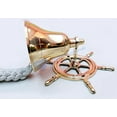 thumbnail image 5 of Beautiful Bright Nautical Brass Ship Wheel Bell | Maritime Sound | Vintage Gift | Nagina International, 5 of 5
