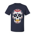 thumbnail image 2 of Wild Bobby Day Of The Dead Sugar Skull Pop Culture Men Graphic Tee, Navy, Medium, 2 of 5