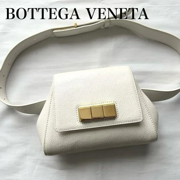 Botega Veneta Leather Shoulder Bag Ivory White Daniel Lee /Used++