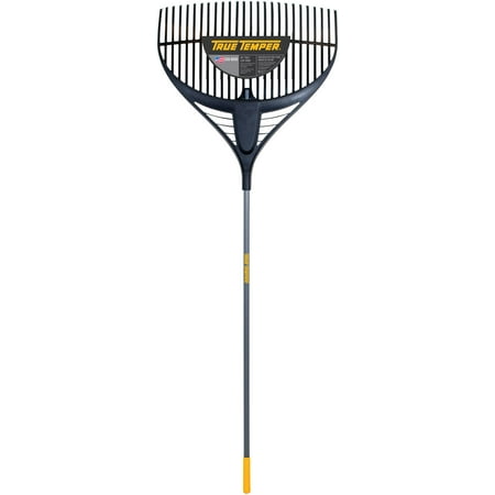 True Temper 2919200 Poly Leaf Rake with 60-in. Vinyl-Coated Handle with Cushion Grip, 26 Inch