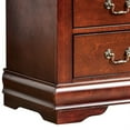 thumbnail image 3 of Ryla Nightstand- 2 Drawers- Cherry Brown Solid Wood- Bronze Drop Handles, 3 of 6