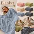 thumbnail image 2 of Taupe Channel Faux Fur Oversized Throw Blanket Soft Thick Ribbed Design Warm Decor Blanket Indoor Daily Use Multi Color Available(90.55*78.74IN), 2 of 4
