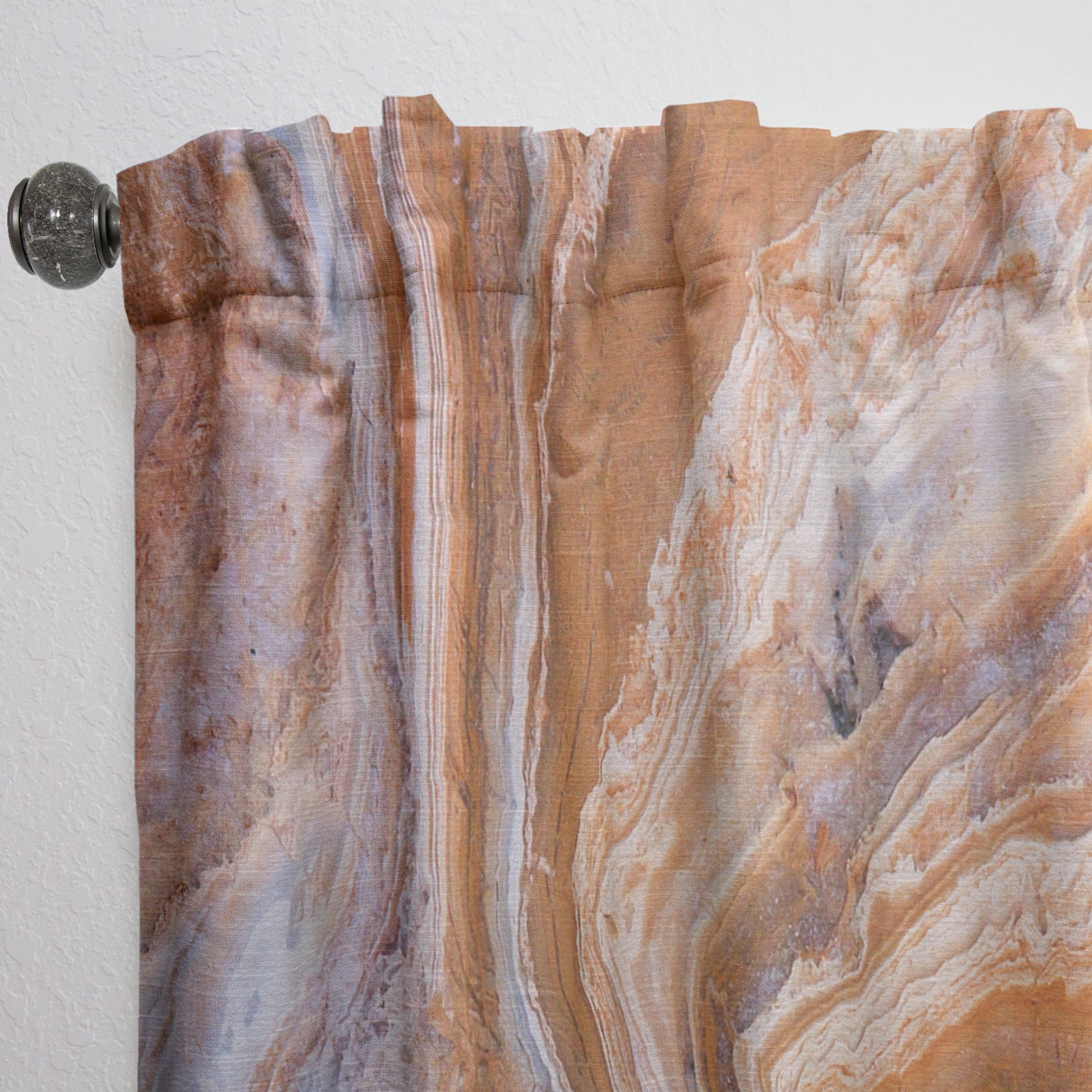 Designart Traditional Orange Abstract Art Rod Pocket Sheer Curtains, 52" x 120"