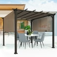 thumbnail image 3 of COOS BAY 10 x 10 Outdoor Steel Flat Pergola with Adjustable Shade Canopy,Brown, 3 of 7