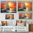 thumbnail image 4 of Designart "Minimalism Sailboat flow VI" Sailing Boat Floater Framed Wall Art Print, 4 of 7