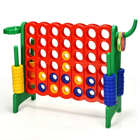 Topbuy 4-to-Score Giant Game Set for Kids Educational Toys with Ring Game and Basketball Hoop Indoor Outdoor Green