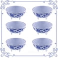 thumbnail image 1 of ARC USA M6618F Melamine Dinnerware 5" Melamine Round Bowl 6-pieces Set White with Blue Floral Design, 1 of 5