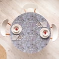thumbnail image 4 of Ambesonne Art Deco Fitted Round Tablecloth, Curlicue Boho Jumble Art, 40"- 44" Diameter, Warm Taupe Lilac, 4 of 5