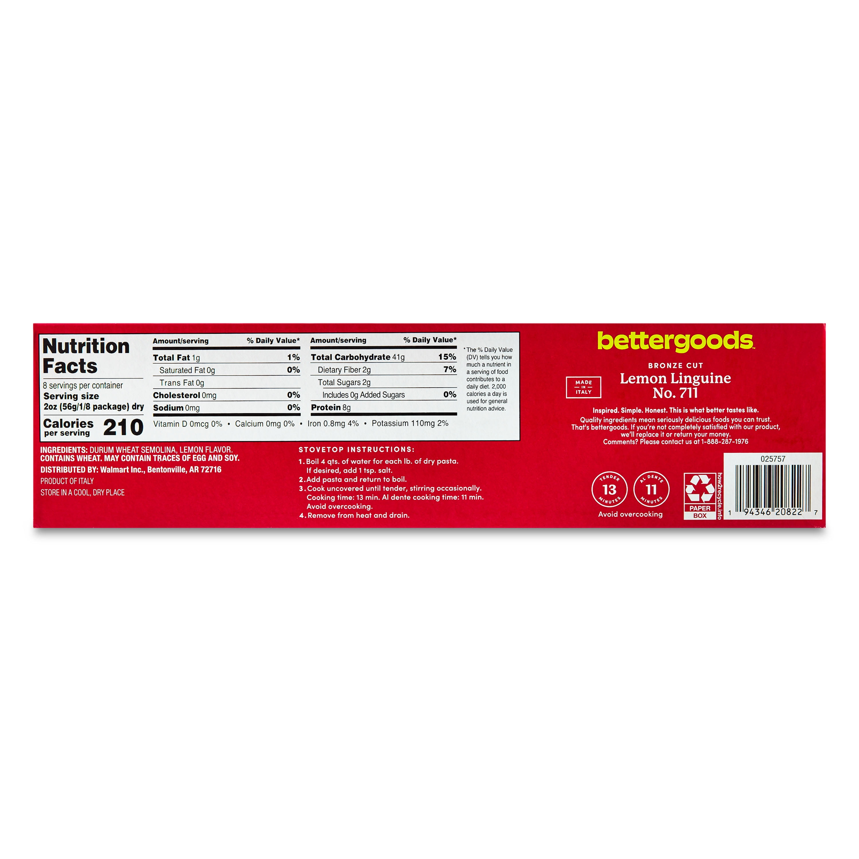 (5 pack) bettergoods Bronze Cut Lemon Linguine Pasta, No. 711, 16 oz