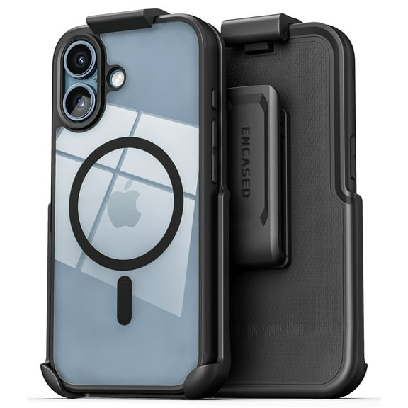 Encased SlimShield for iPhone 17 Belt Clip Case with Phone Holster (Compatible with MagSafe) Clear Black