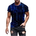 thumbnail image 6 of Afuyipoi Men's Crew Neck Tee,Summer Pullover Graphic Casual Top Blue XL, 6 of 6