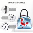 thumbnail image 4 of Balery Red Funny Crab on Blue Stripe Bolsa de Almuerzo para Mujeres, Caja de Almuerzo, Bolsa de Almuerzo Pequeña Impermeable, Tote de Almuerzo Reutilizable con Gran Capacidad, 4 of 6
