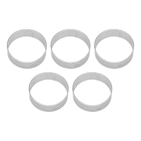 

20Pcs 6cm Circular Tart Ring Dessert Stainless Steel Perforation Fruit Pie Quiche Cake Mousse Mold Kitchen Baking Mould