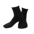 thumbnail image 3 of Calcetines cómodos de algodón de cinco dedos deportivos altos Sunnimix negro, 3 of 6