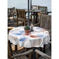 thumbnail image 2 of Outdoor Tablecloth with Umbrella Hole for Patio/Picnic/Party/Camping, Botanical Leaves Waterproof Table Cloth Round Cover Washable, Brown Gray Blue Leaf Summer Branches (Dia 54"), 2 of 9