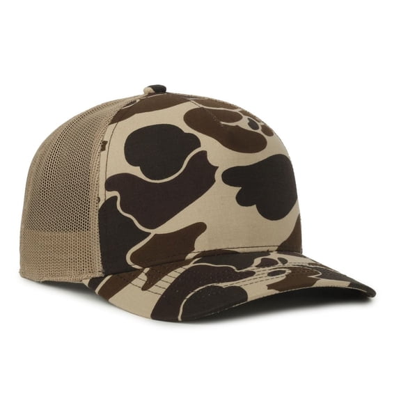Outdoor Cap GC101M 5-Panel Generic Camo Mesh Back Cap-Vintage-Waterfowl-Tan