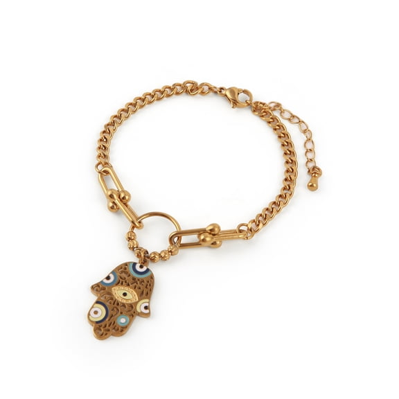 Hamsa Evil Eye Chain Bracelet