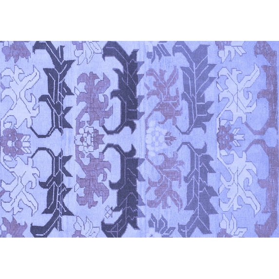 Ahgly Company Machine Washable Indoor Rectangle Abstract Blue Modern Area Rugs, 8' x 12'