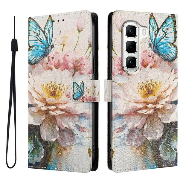 FOXDOCK Funda Tipo Cartera para infinix Hot 50 Pro 4G con Soporte y Correa – Diseño de Patrones Lindos
