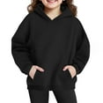thumbnail image 2 of Cowsor Cute Hoodie for Teen Girls Trendy Solid Color Preppy Hooded Sweatshirts Kids Pullover Long Sleeve School Outfits, 2 of 7