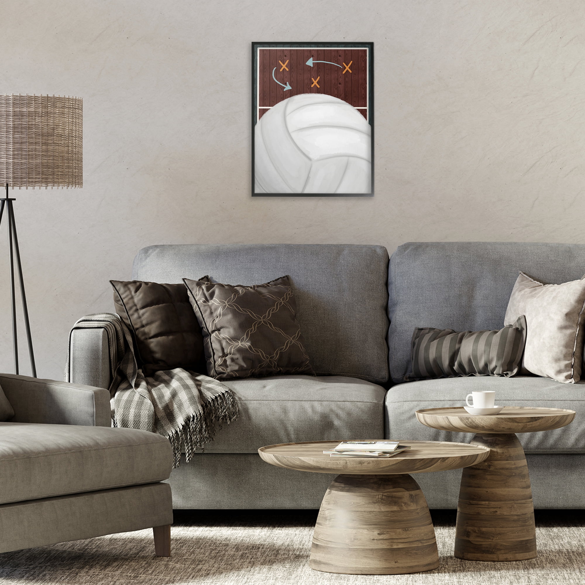 Stupell Industries Volleyball Court Tactics Black Framed Giclee Art, design by Jennifer Stith