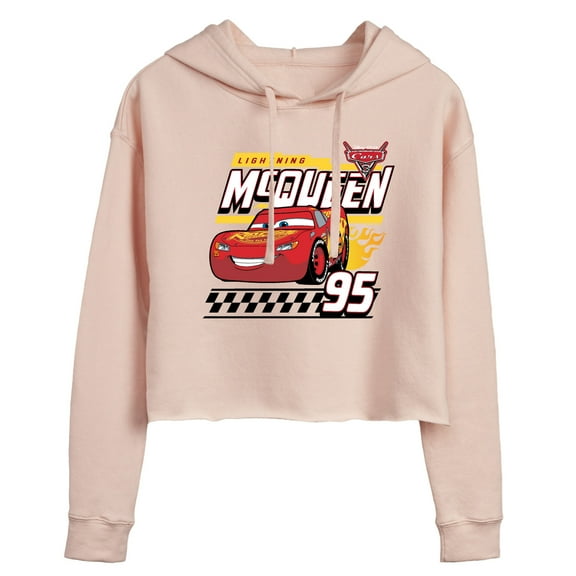 Disney Cars - Lightning McQueen Race Winner - Juniors Cropped Pullover Hoodie