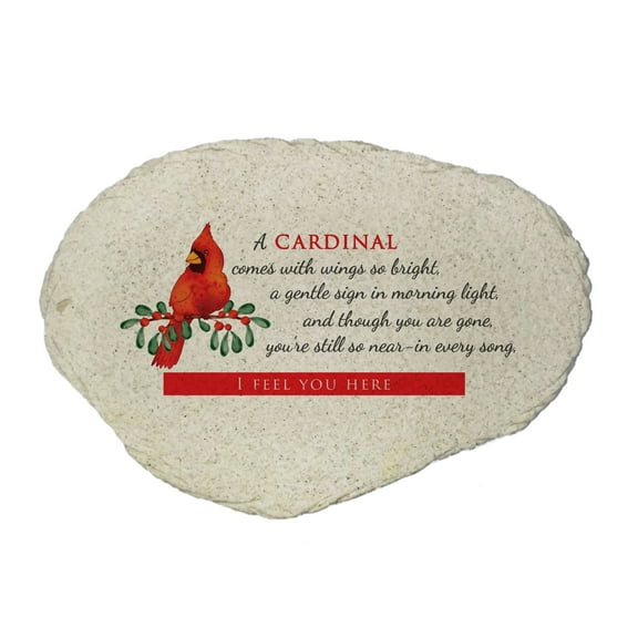 GiftsForYouNow Cardinal Memorial Garden Stone – “A Cardinal Comes with Wings So Bright” Sympathy Decoration
