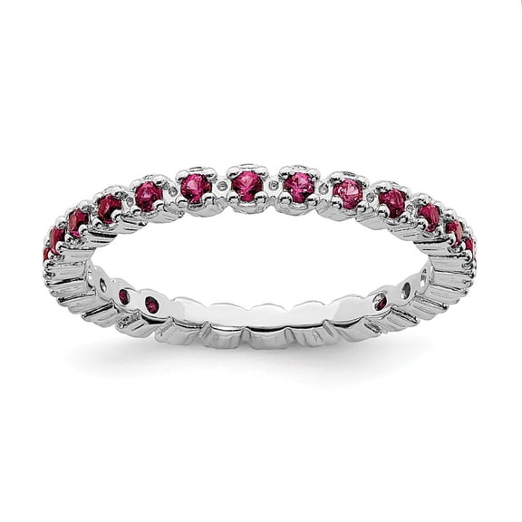 Sterling Silver Stackable Expressions Created Ruby Ring