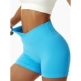 thumbnail image 6 of Sociala Women's Workout Gym Shorts Booty V Cross Yoga Biker Shorts, 6 of 6