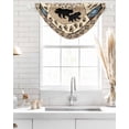 thumbnail image 4 of Waterfall Valances for Windows, Farmhouse Bear Kitchen Sheer Valance Curtains, Country Vintage Animals Paw Print Brown Rod Pocket Elegant Swag Valances for Living Room Bedroom, 47.2"x38.5", 2 Panel, 4 of 8