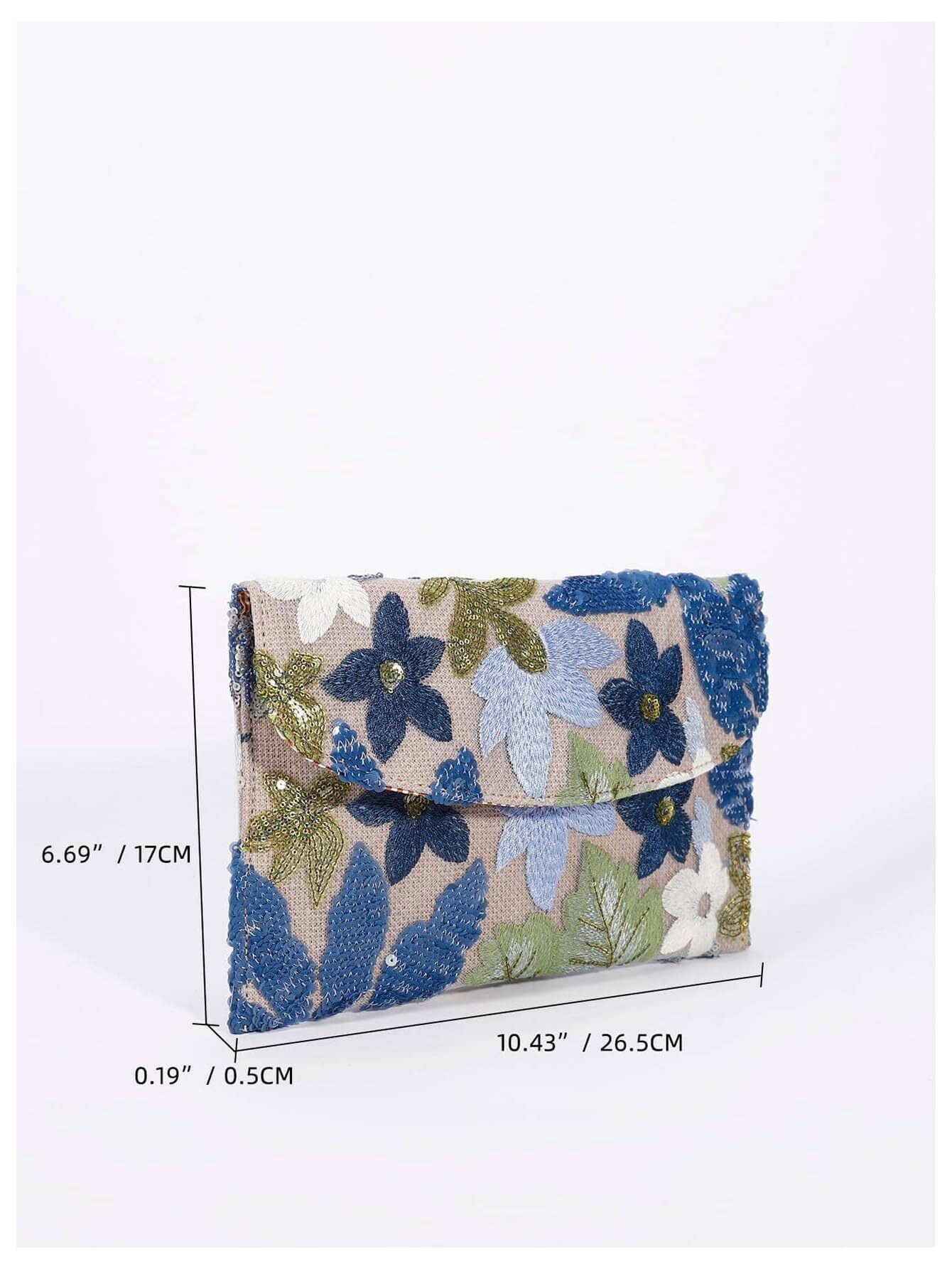Women's Floral Embroidery Sequin Evening Clutch Bags Party Purses Beaded Evening Bag for Formal