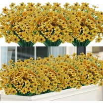 Viworld 6 Bundles Artificial Flowers UV Resistant Fake Plants Outdoor Faux Plastic Flowers Garden Window Box Porch Home Decor, Yellow