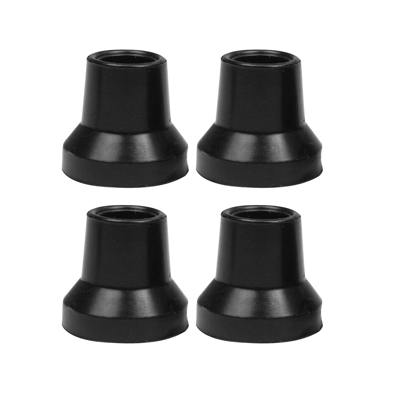 4 Pieces Crutch Tips Replacement Sturdy Reinforced Crutch Feet Cap for Canes Black 14mm Hole