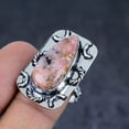 thumbnail image 2 of Natural Rhodonite Gemstone Handmade 925 Sterling Silver Jewelry Ring Size 9, 2 of 2